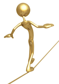 tightrope balancing